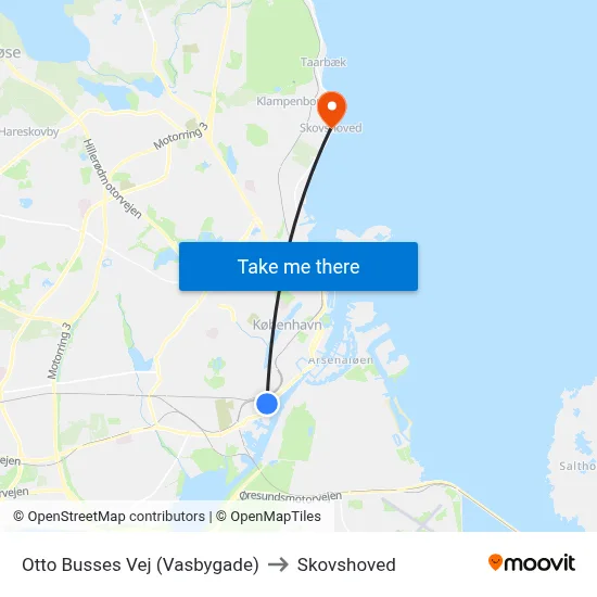 Otto Busses Vej (Vasbygade) to Skovshoved map
