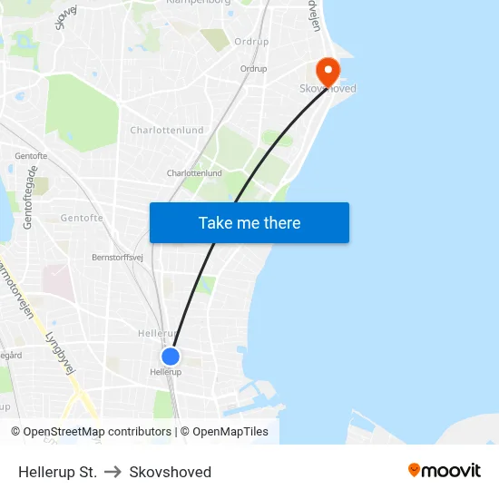 Hellerup St. to Skovshoved map
