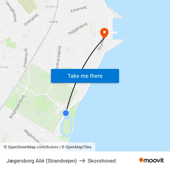 Jægersborg Allé (Strandvejen) to Skovshoved map