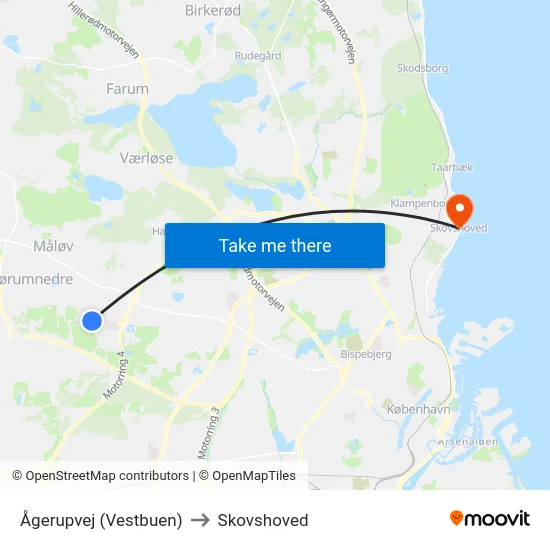 Ågerupvej (Vestbuen) to Skovshoved map
