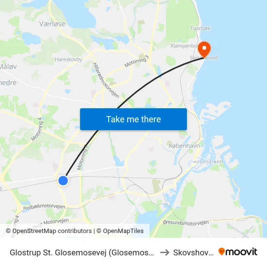 Glostrup St. Glosemosevej (Glosemosevej) to Skovshoved map