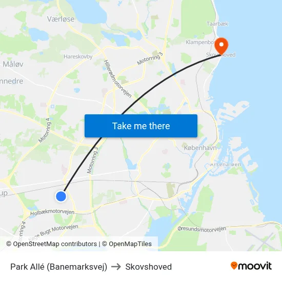 Park Allé (Banemarksvej) to Skovshoved map