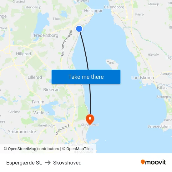Espergærde St. to Skovshoved map