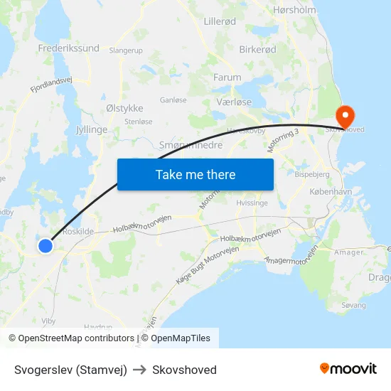 Svogerslev (Stamvej) to Skovshoved map