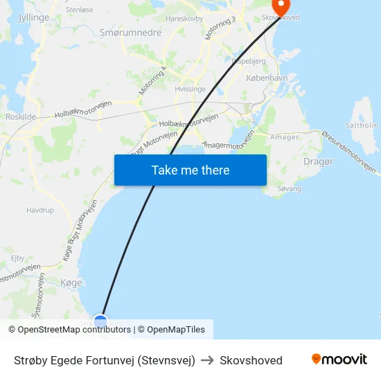 Strøby Egede Fortunvej (Stevnsvej) to Skovshoved map