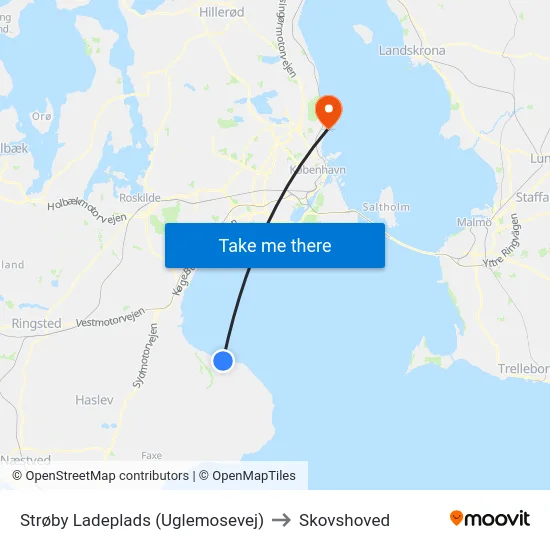 Strøby Ladeplads (Uglemosevej) to Skovshoved map