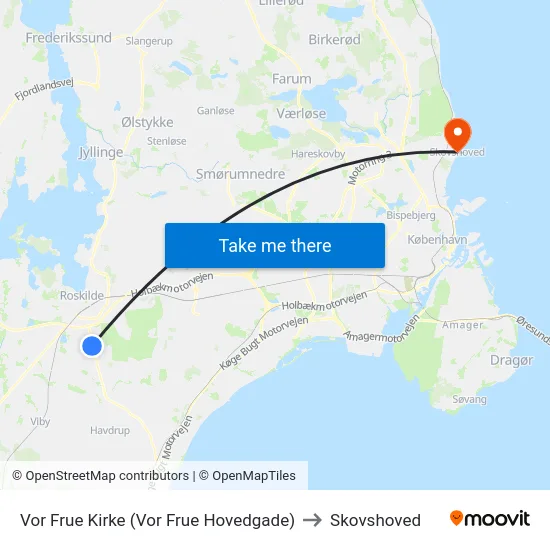 Vor Frue Kirke (Vor Frue Hovedgade) to Skovshoved map