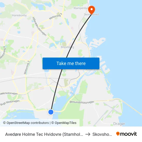 Avedøre Holme Tec Hvidovre (Stamholmen) to Skovshoved map