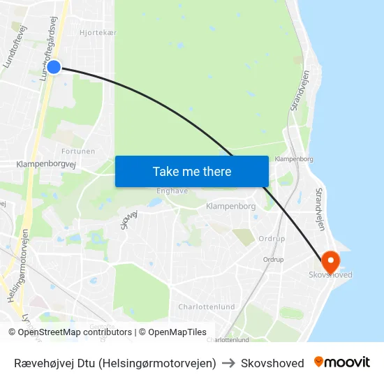 Rævehøjvej Dtu (Helsingørmotorvejen) to Skovshoved map