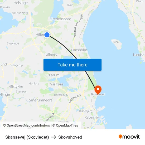 Skansevej (Skovledet) to Skovshoved map