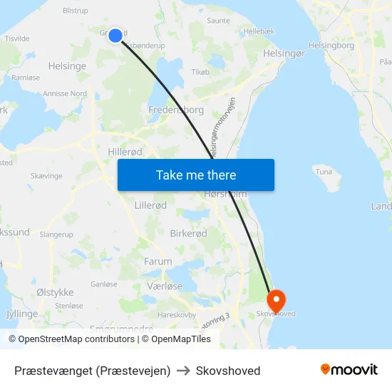 Præstevænget (Præstevejen) to Skovshoved map