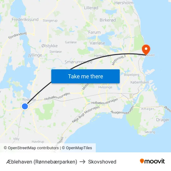 Æblehaven (Rønnebærparken) to Skovshoved map