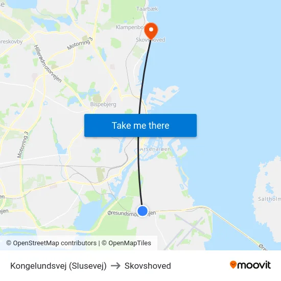 Kongelundsvej (Slusevej) to Skovshoved map