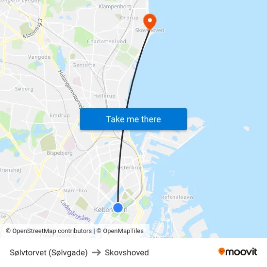 Sølvtorvet (Sølvgade) to Skovshoved map