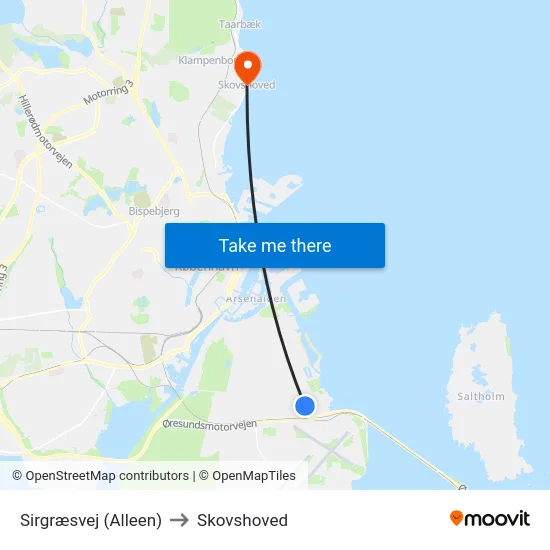 Sirgræsvej (Alleen) to Skovshoved map
