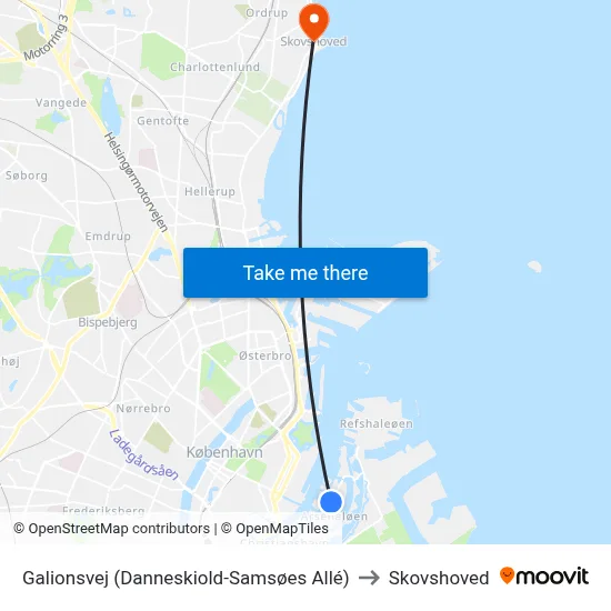 Galionsvej (Danneskiold-Samsøes Allé) to Skovshoved map