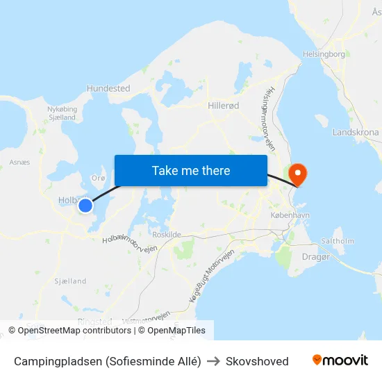 Campingpladsen (Sofiesminde Allé) to Skovshoved map
