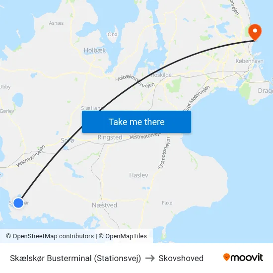 Skælskør Busterminal (Stationsvej) to Skovshoved map