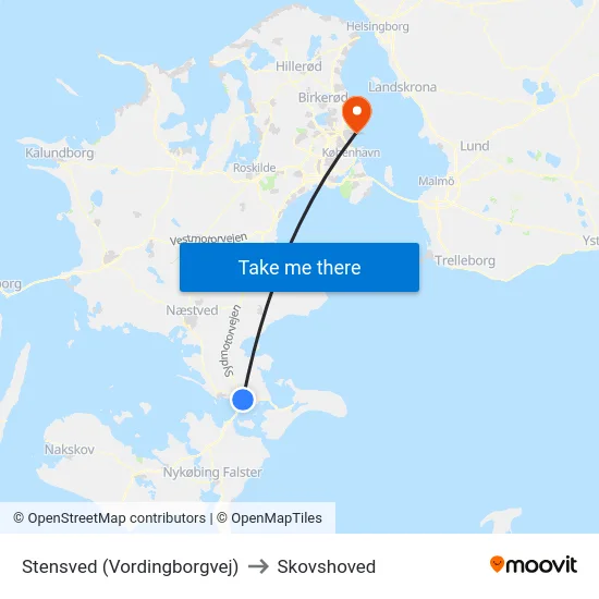 Stensved (Vordingborgvej) to Skovshoved map