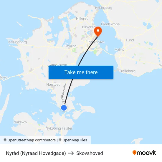 Nyråd (Nyraad Hovedgade) to Skovshoved map