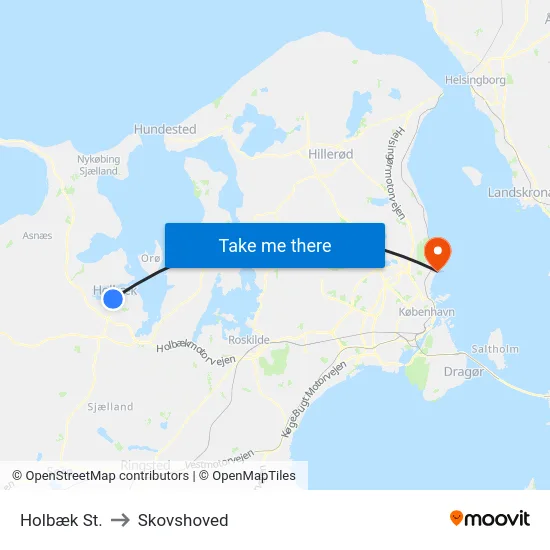 Holbæk St. to Skovshoved map
