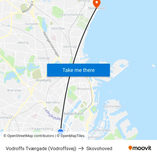 Vodroffs Tværgade (Vodroffsvej) to Skovshoved map
