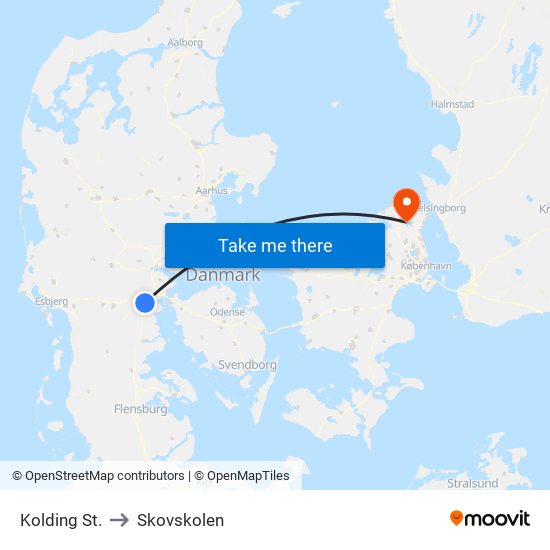 Kolding St. to Skovskolen map