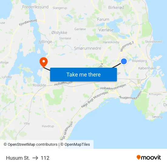 Husum St. to 112 map