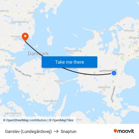 Gørslev (Lundegårdsvej) to Snaptun map