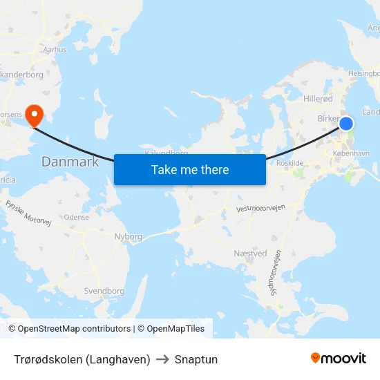 Trørødskolen (Langhaven) to Snaptun map