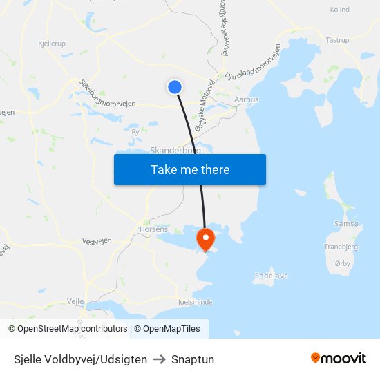 Sjelle Voldbyvej/Udsigten to Snaptun map