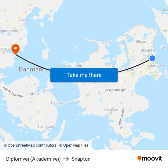 Diplomvej (Akademivej) to Snaptun map