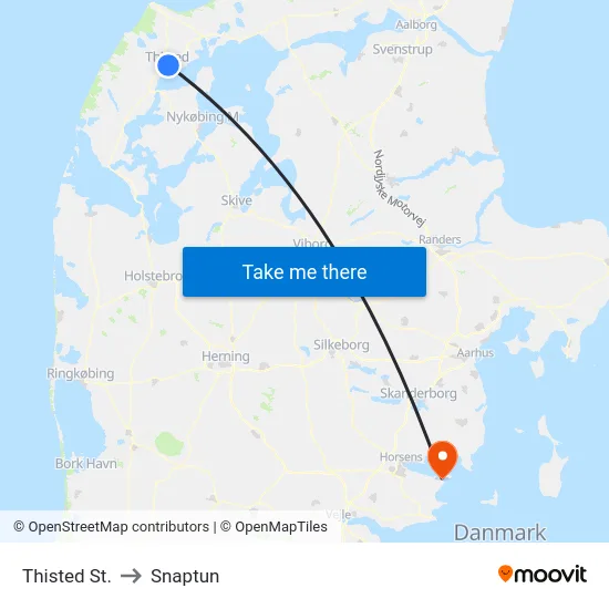 Thisted St. to Snaptun map