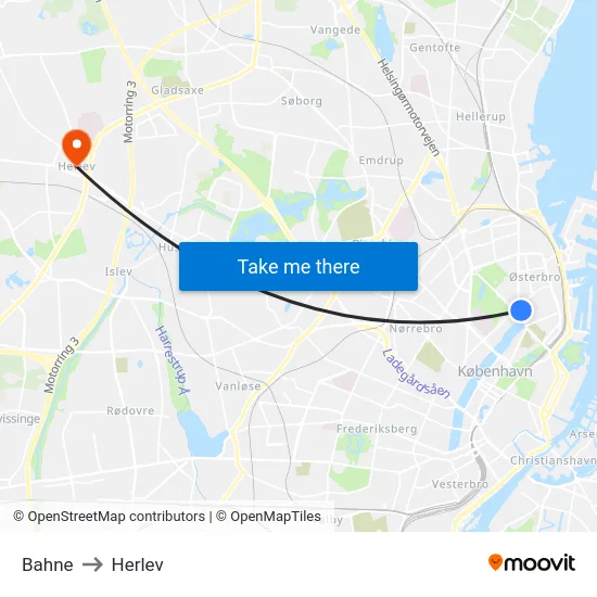 Norman Copenhagen to Herlev map