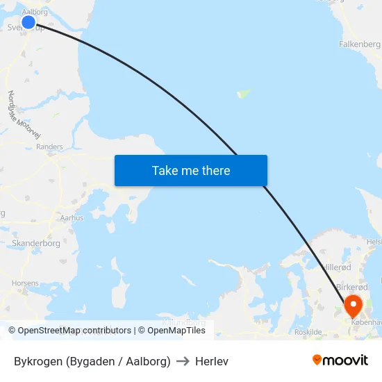 Bykrogen (Bygaden / Aalborg) to Herlev map