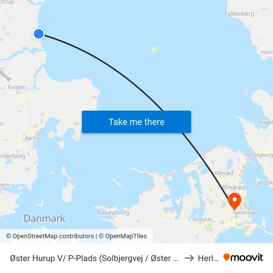 Øster Hurup V/ P-Plads (Solbjergvej / Øster Hurup) to Herlev map