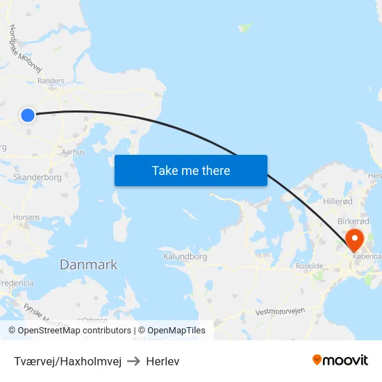 Tværvej/Haxholmvej to Herlev map
