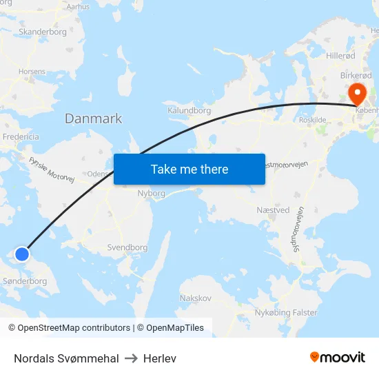 Nordals Svømmehal to Herlev map