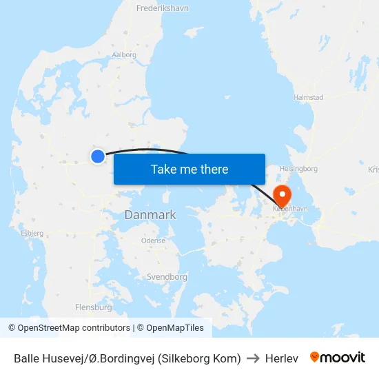 Balle Husevej/Ø.Bordingvej (Silkeborg Kom) to Herlev map