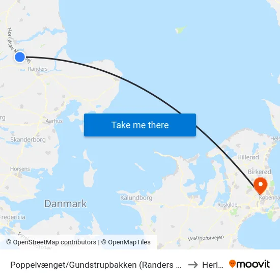 Poppelvænget/Gundstrupbakken (Randers Kom) to Herlev map