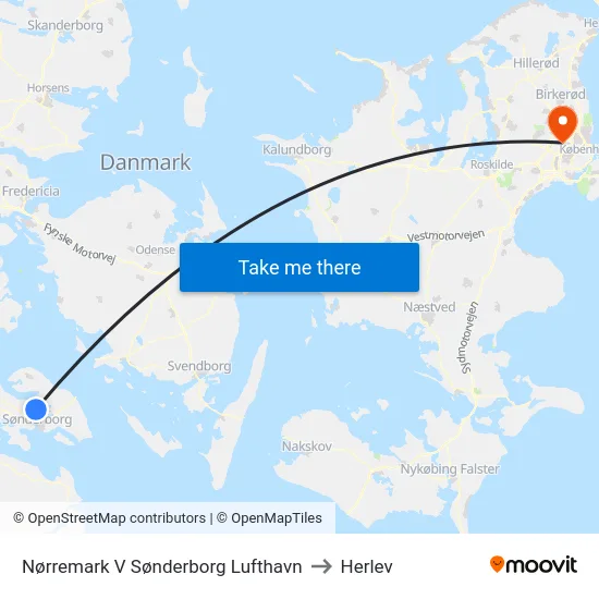 Nørremark V Sønderborg Lufthavn to Herlev map