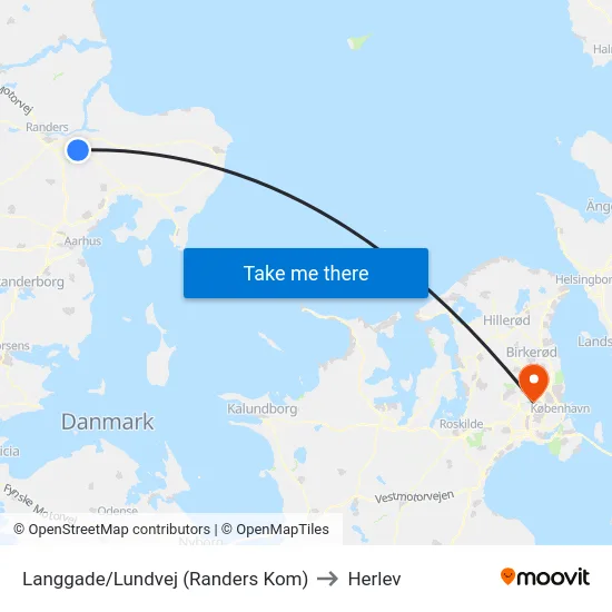 Langgade/Lundvej (Randers Kom) to Herlev map