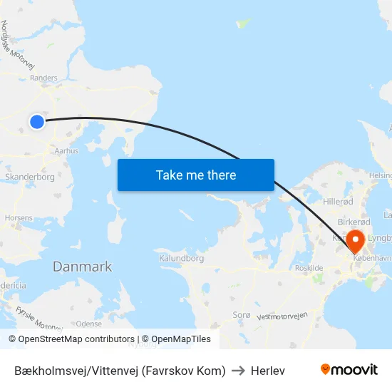 Bækholmsvej/Vittenvej (Favrskov Kom) to Herlev map
