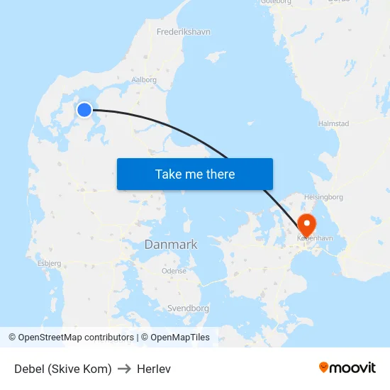 Debel (Skive Kom) to Herlev map