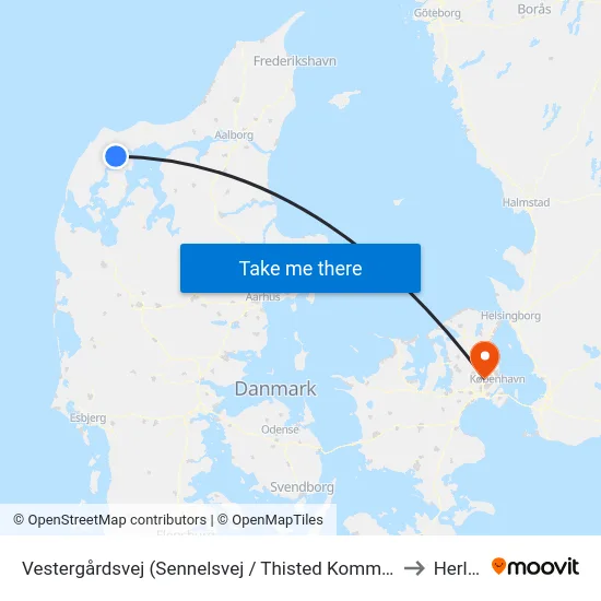 Vestergårdsvej (Sennelsvej / Thisted Kommune) to Herlev map