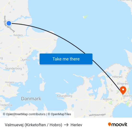 Valmuevej (Kirketoften / Hobro) to Herlev map