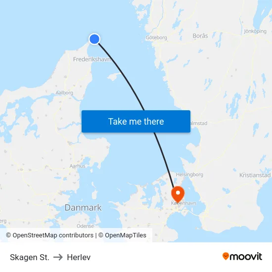 Skagen St. to Herlev map