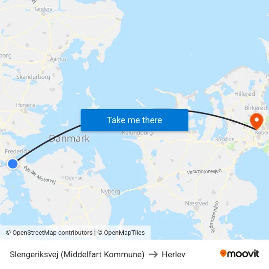 Slengeriksvej (Middelfart Kommune) to Herlev map