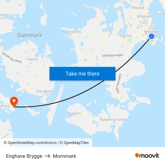 Enghave Brygge to Mommark map
