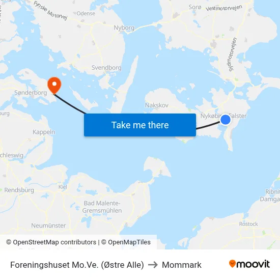 Foreningshuset Mo.Ve. (Østre Alle) to Mommark map